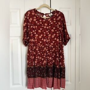 Knox Rose Red and Pink Boho Dress